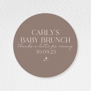 Baby Is Brewing Theme - Bespoke Personalised Custom Baby Shower 37mm Stickers