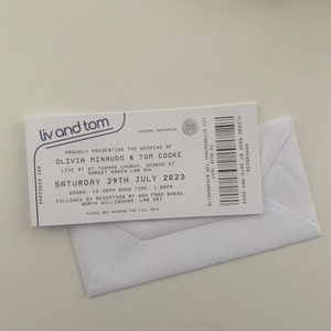 DL 99 mm x 210 mm Maßgeschneiderte Gig-Konzertkarte Perforiert Gefaltet Hochzeitseinladung Gedruckt