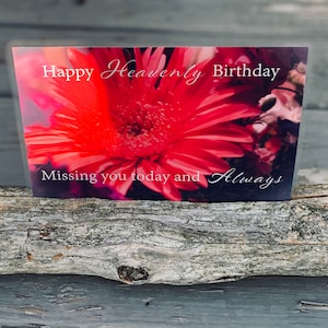 Birthday in Heaven custom grave or memorial site card