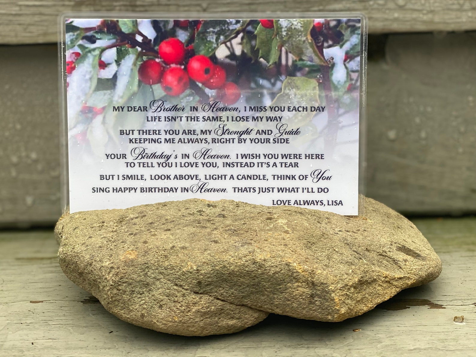 Christmas card for loss of loved one for cemetery or memorial Etsy