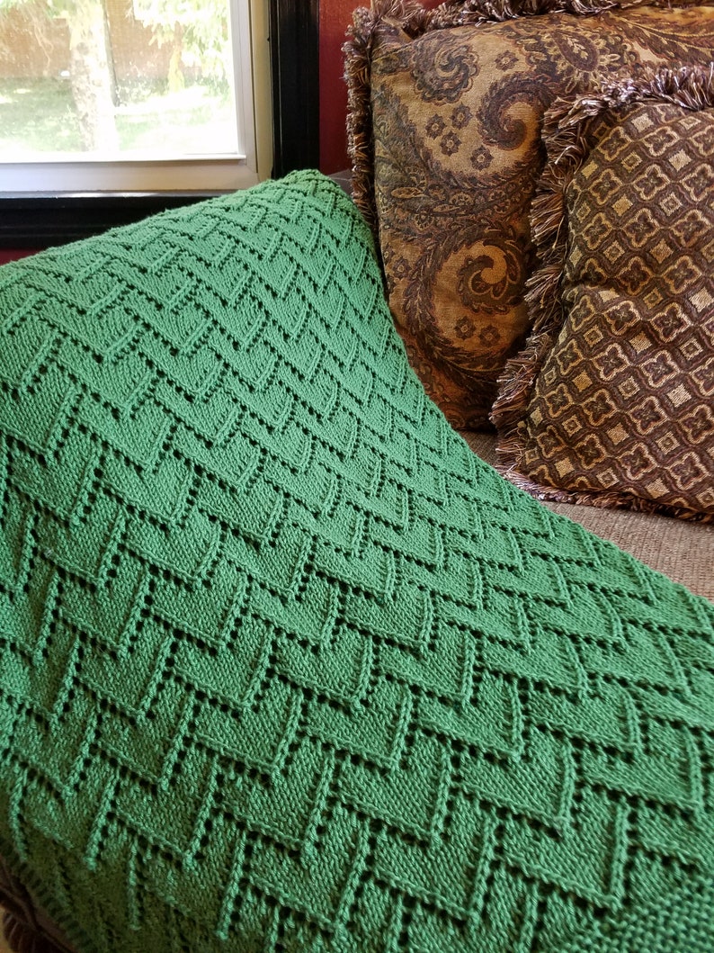 Knitting Pattern Dragon Scale Blanket image 1