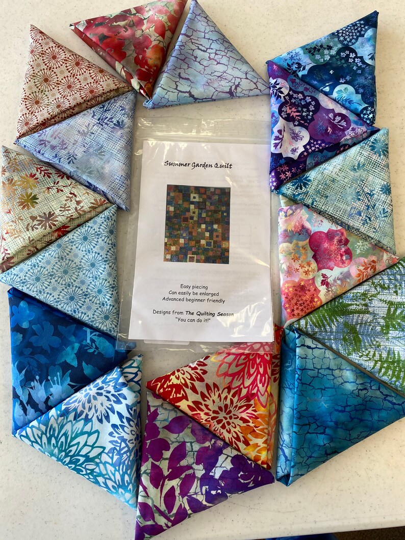 Summer Garden Quilt Kit In The Beginning Fabrics Haven Etsy