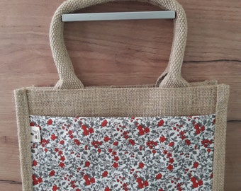 Sac en jute et tissu liberty