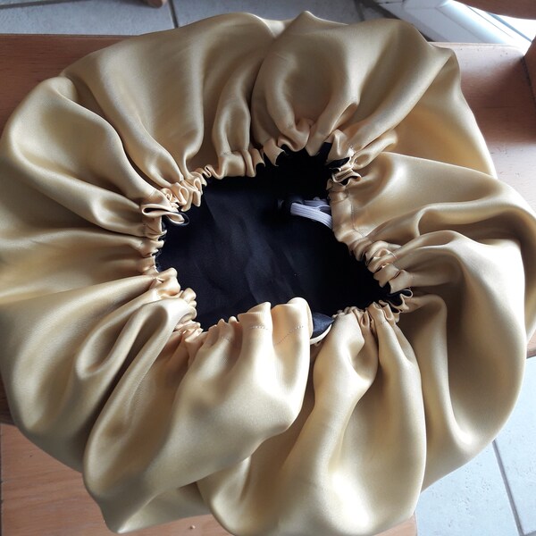 Bonnet tissu wax et  satin avec ou sans réglage / accessoire bandeau à nouer