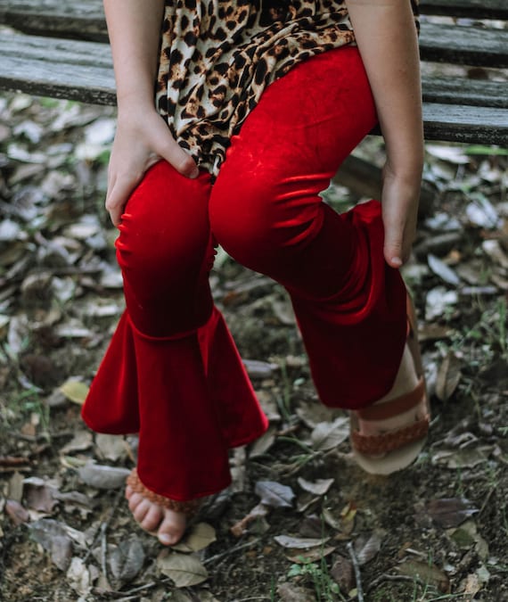 red velvet bell bottoms