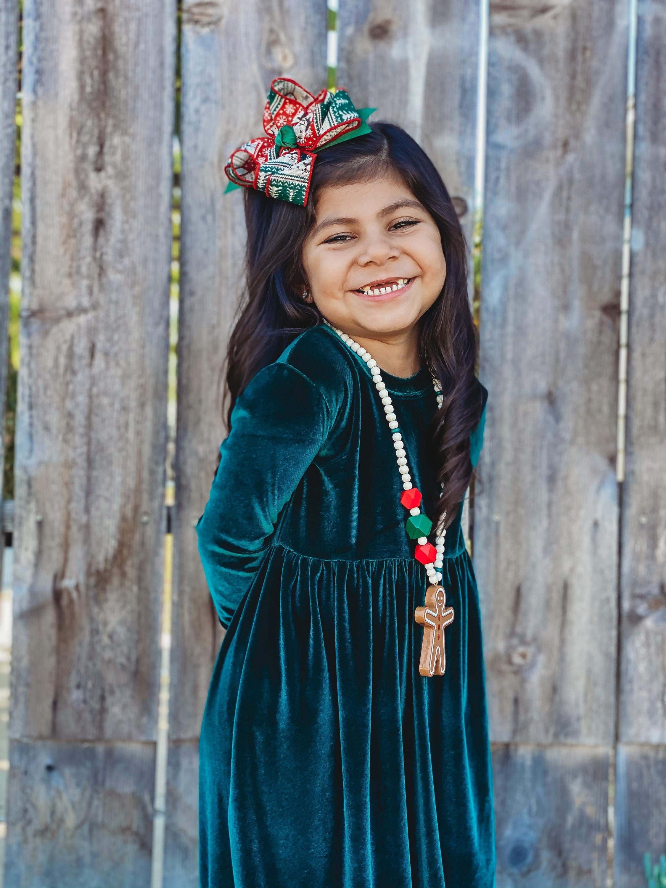 girls green maxi dress