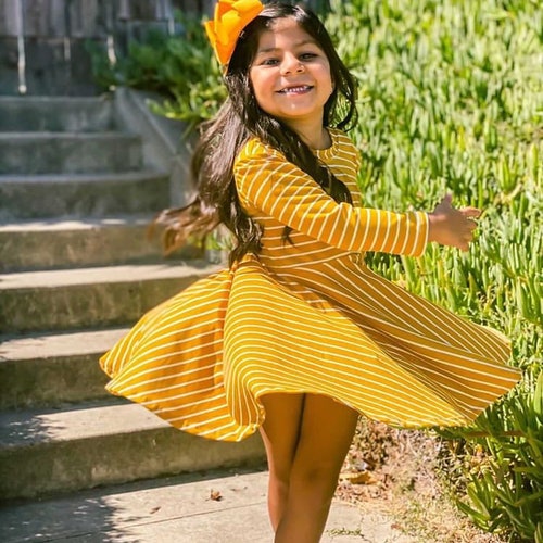 mustard yellow dress for baby girl