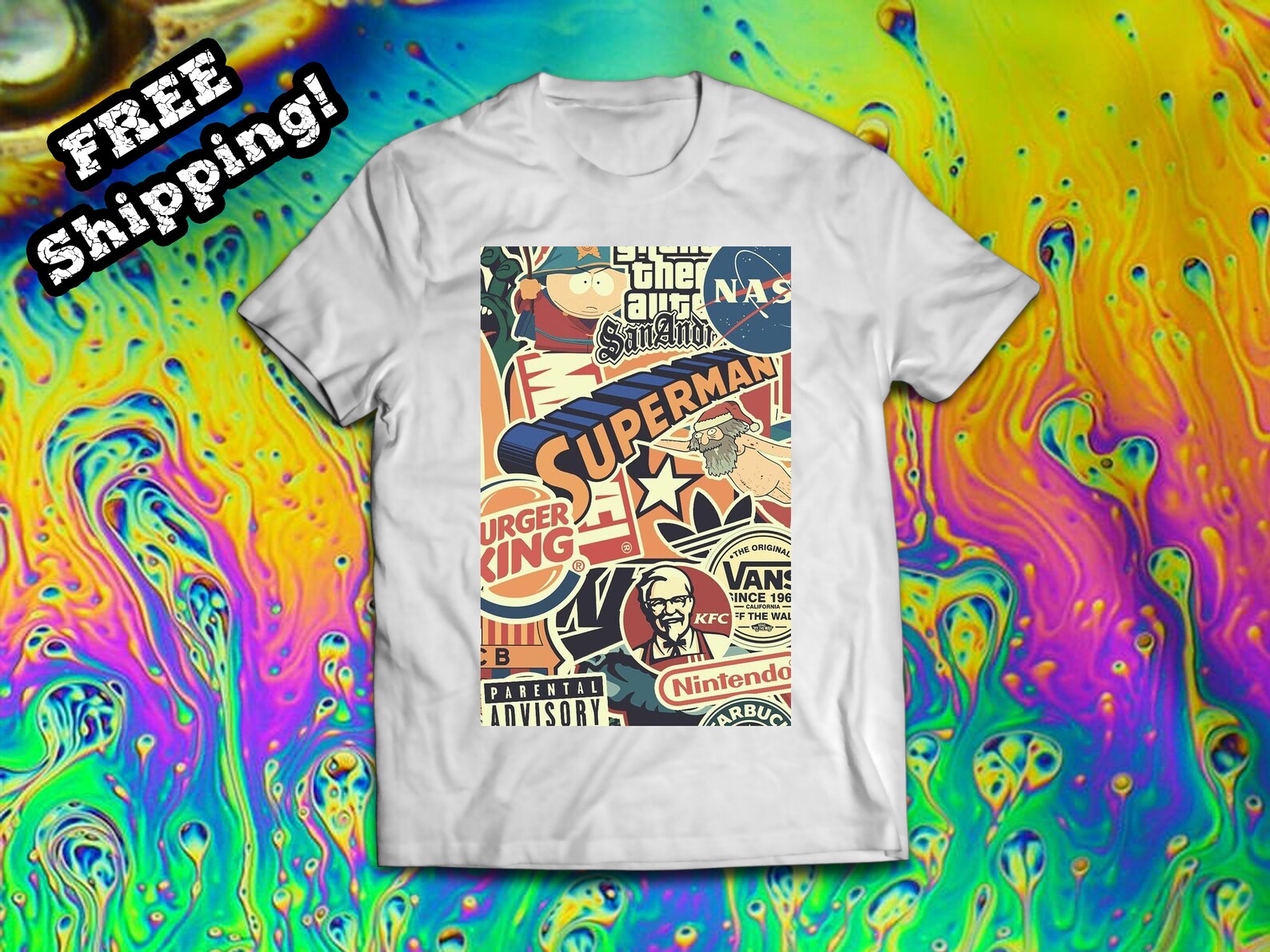 Sticker Shirt 2 Pop Art TShirt Etsy