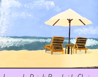 Acrylic Painting Class for Beginners | Learn to Paint with Videos & Printable Files | Beachside Lounge Chairs with Bonus Lesson
