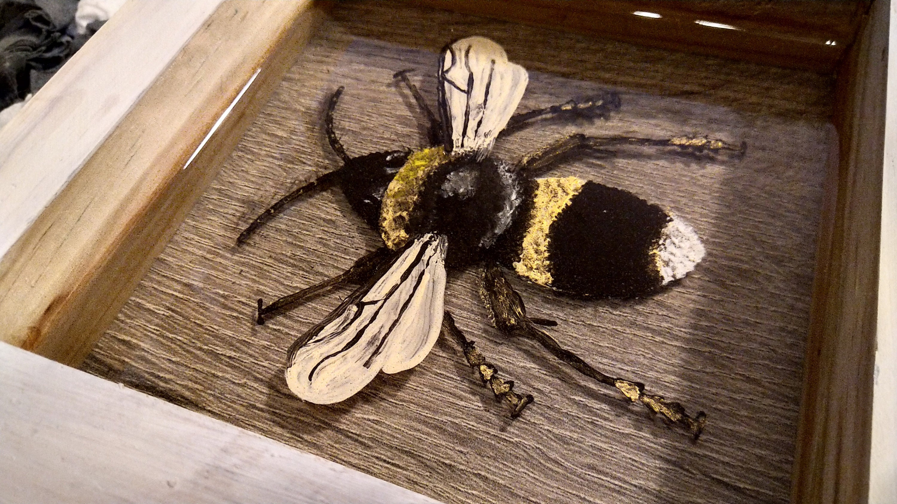 Springtime Honey Bee - Layered Resin Painting - Every Day Original