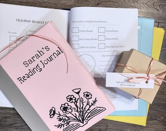 Personalized Reading Journal | 80+ Guided Pages for Readers | Hard Cover with Ribbon Bookmark | Monthly Reading Trackers, Games & More