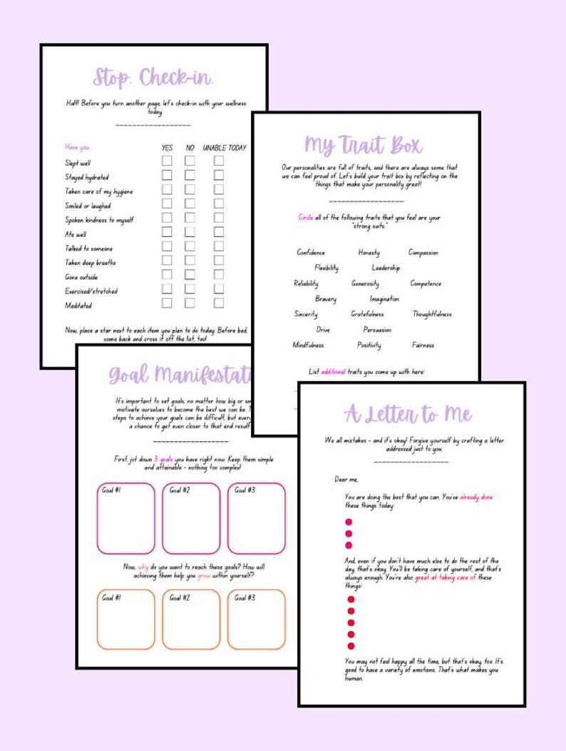 Mental Health Journal 100-page Printable | With Prompts, Worksheets ...