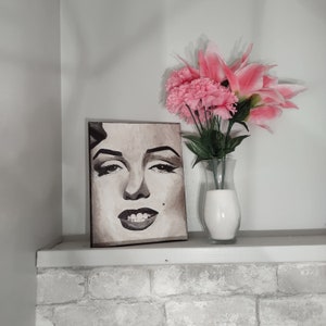 Marilyn Monroe Dipinto originale / "Marilyn 1" Ritratto acrilico su tela 8 x 10 pollici / Classica attrice di Hollywood