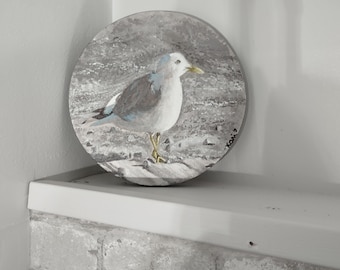 Original Acrylic Painting on Round Canvas- "Kayne's Nest"