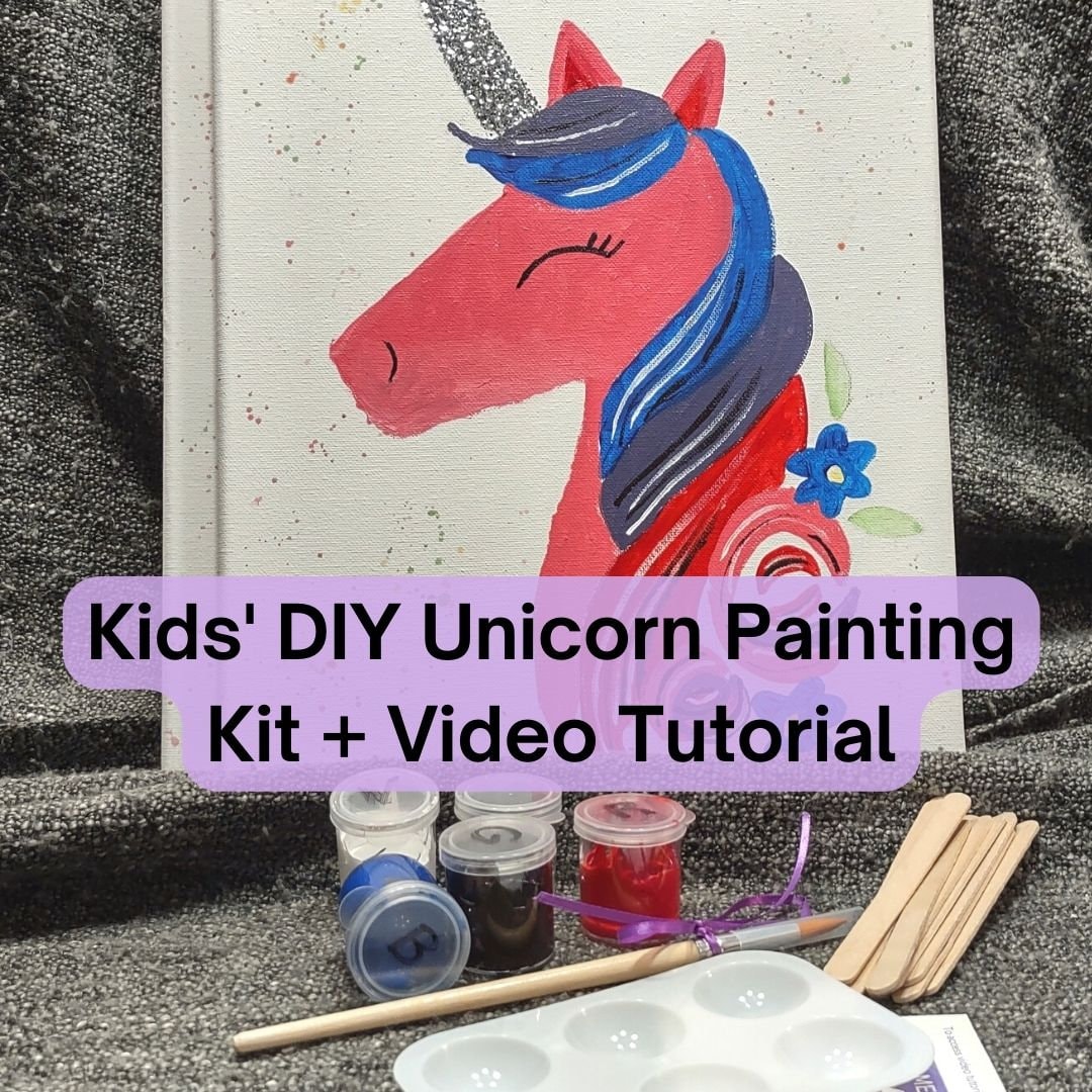 Kid-friendly Learn to Paint Kit Painting Kit With Full Video Tutorial and  Supplies Unicorn DIY Painting Kit 