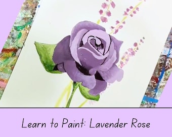 Acrylic/Watercolor Painting Class for Beginners | Learn to Paint with Videos & Printable Files | Lavender Class Online with Bonus Lesson