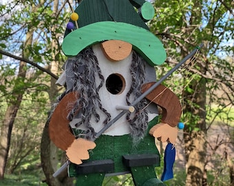Fishing Birdhouse for Wrens | Fisherman Bird Box | Gift for Anglers and Bird Watchers