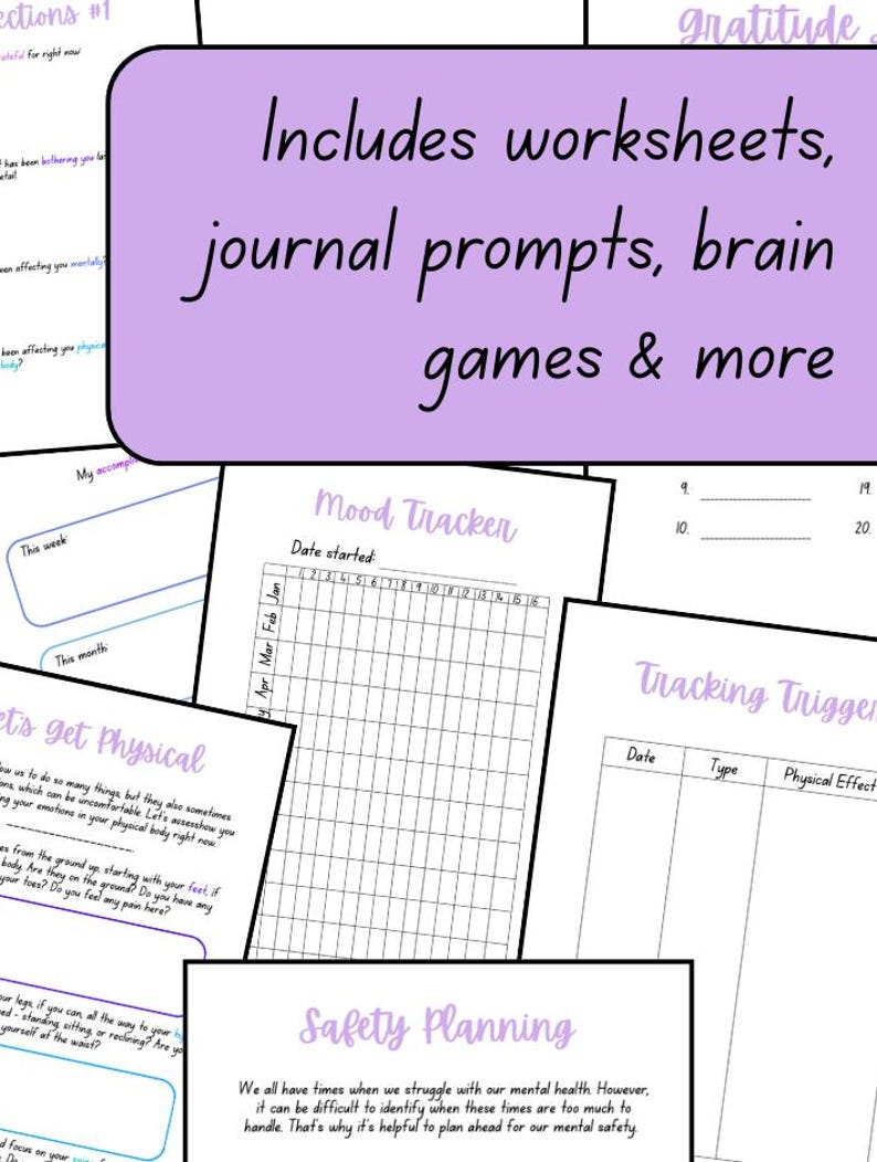 Mental Health Journal 100-page Printable | With Prompts, Worksheets ...
