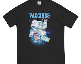 Vaccines Bootleg Tee - Comfort Colors Blue
