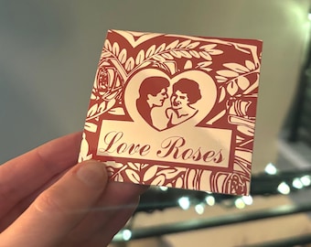 Adesivo de rosas de amor espelhadas
