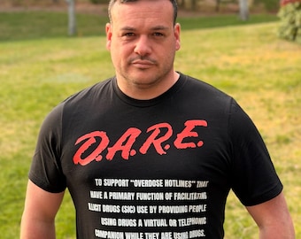 Camiseta para arrecadação de fundos da DARE "Linha Direta de Sobredosagem"