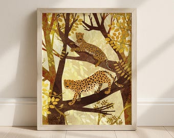 Luipaardprint – Gouden Jungle, Beige Wanddecoratie