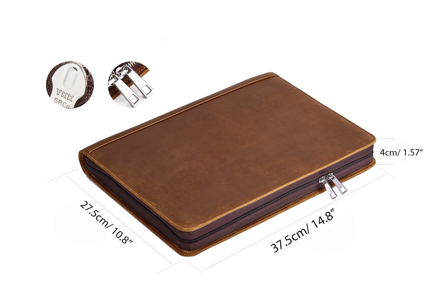 Personalized Genuine Leather 3 Ring Binder With Clipboard 