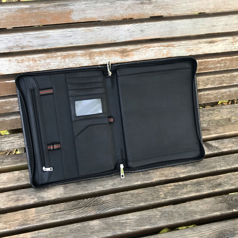 Genuine Leather Portfolio Case With Letter Size Notepad Etsy