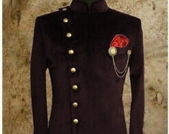 jodhpuri suit wine colour