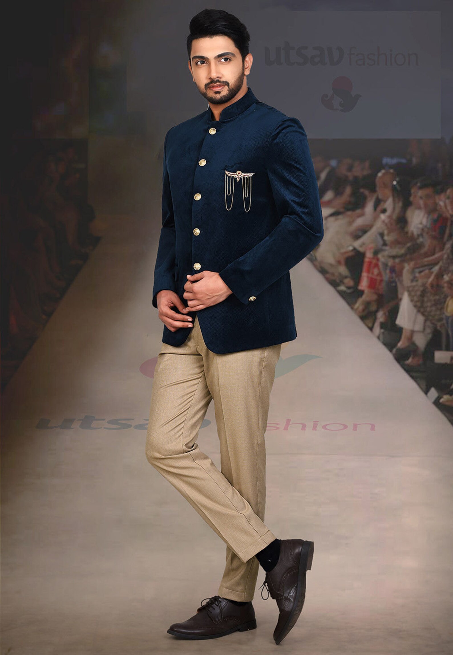 Indian Designer Mens Wedding Wear Dress Bandhgala Jodhpur Suit Etsy