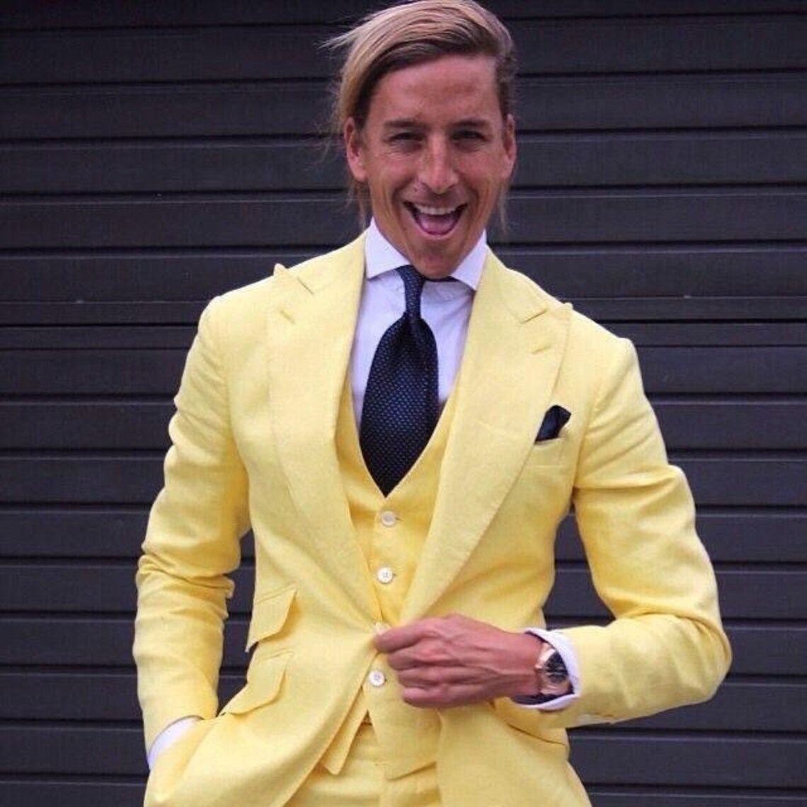 Yellow Linen Suits Wedding Suits Groom Wear Suits Summer Etsy