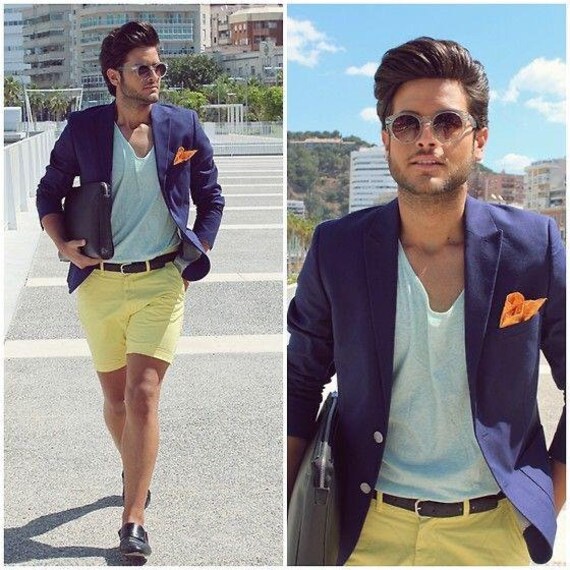 Mens summer wedding outfit shorts top