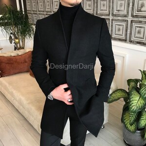 Designerdarji Men Black Overcoat Long Trench Coat Men Jacket - Etsy