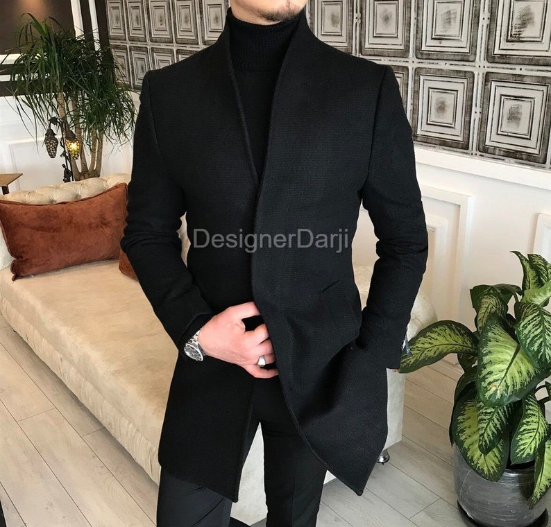 Designerdarji Men Black Overcoat Long Trench Coat Men Jacket - Etsy