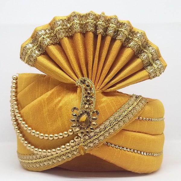 Indian Wedding Turban Pagri Wear Safa Pagadi Royal Maharaja Turban Mens Accessories for groom sherwani For Men