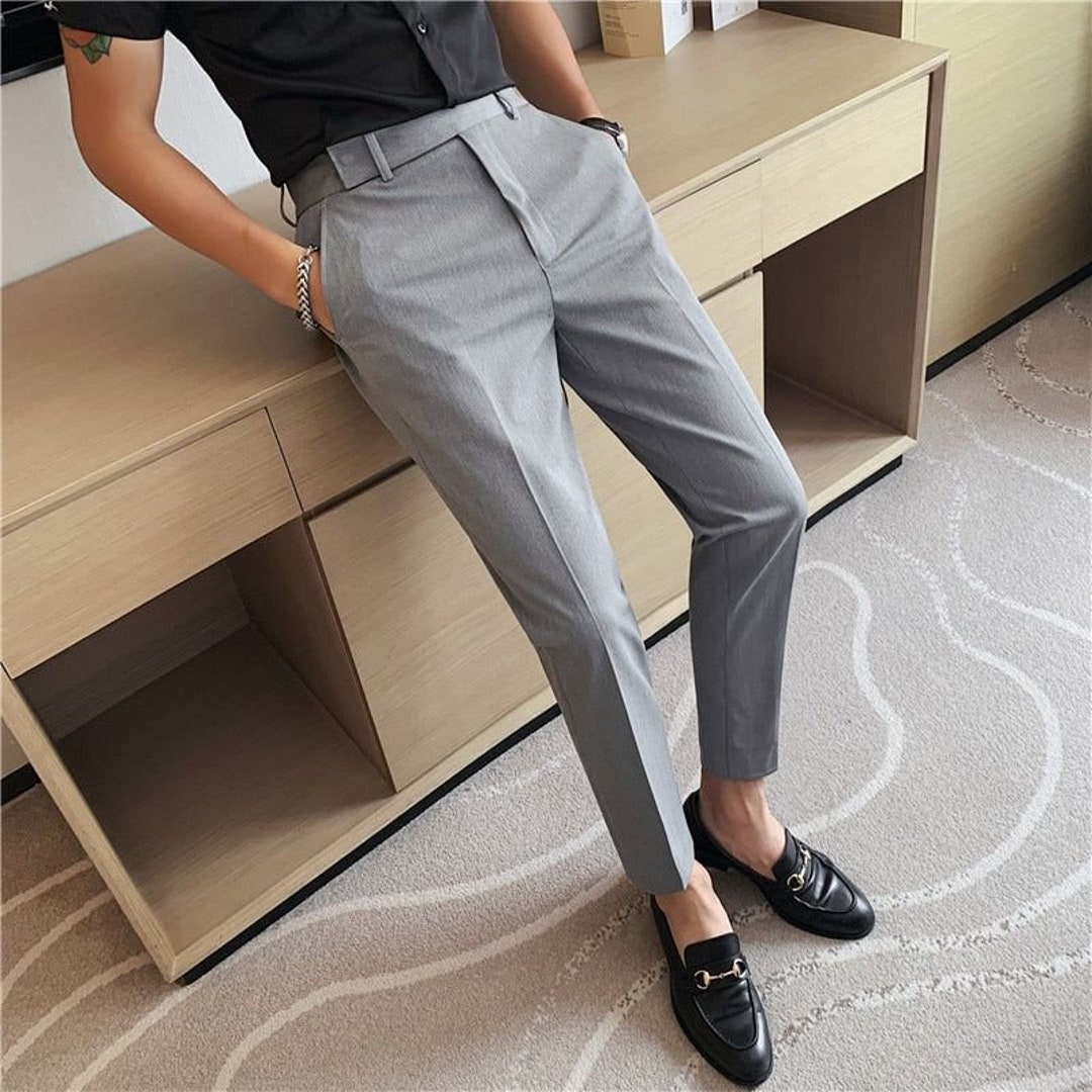 Designerdarji Formal Men's Straight Casual Trousers Solid Etsy