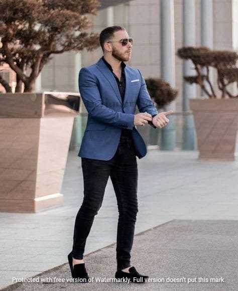 Royal blue blazer and white trousers  dsdamatonline    Blue blazer outfit men Mens outfits Blue blazer outfit