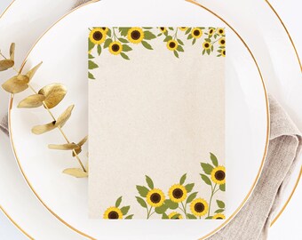 Sunflower Editable Template: Printable Cards, Custom Sign (Digital Download)