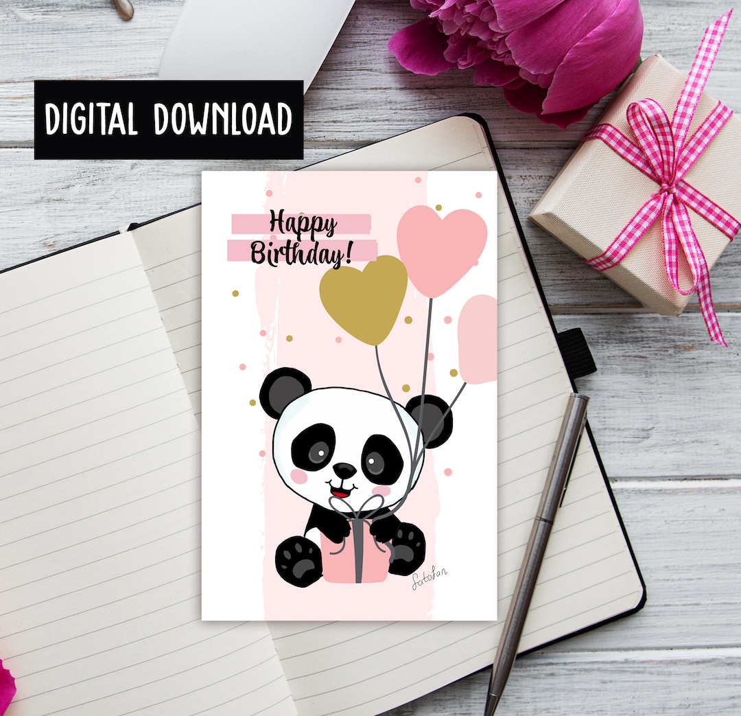 Printable Birthday Card Instant Download 6x4 Inch Cards for Birthday ...
