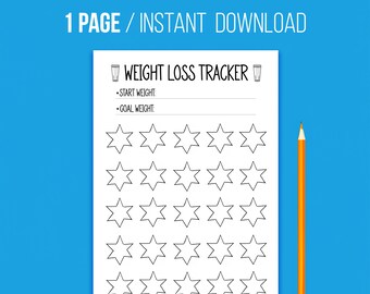 Weight Loss Tracker Printable: Goal Tracker (Digital Download)