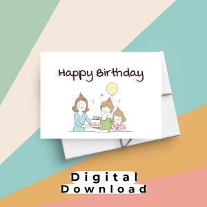 家族の誕生日カード | 心温まる挨拶 | 印刷可能ですぐにダウンロード可能