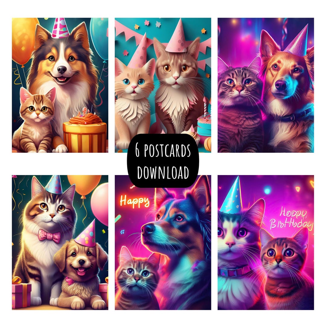 Printable Birthday Card Instant Download 7x5 Inch Cards for Birthday ...