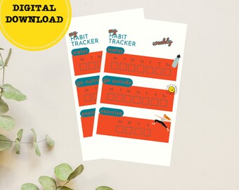 Habit Tracker & Weight Goal Planner | Weekly Printable PDF | Instant Download