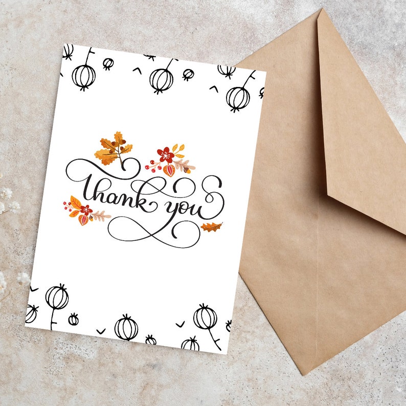Happy Thanksgiving Card / Printable Thanksgiving Templates / - Etsy