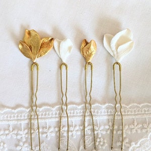 Manon hairpin, white or gold. image 1