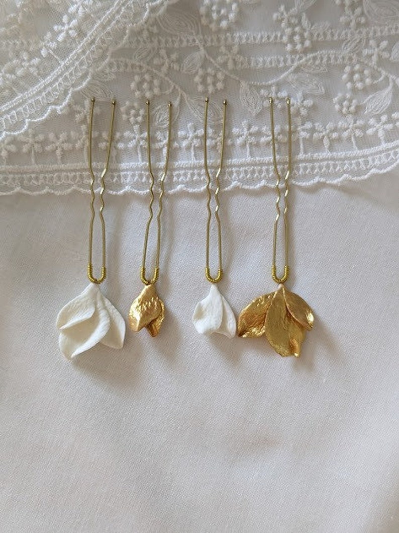 Manon hairpin, white or gold. image 5