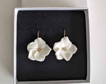 "Anemone" earring, 14k gold filled, Porcelain