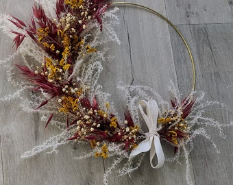 Wreath of dried flowers - Sylvie model wall decoration -