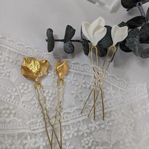 Manon hairpin, white or gold. image 6