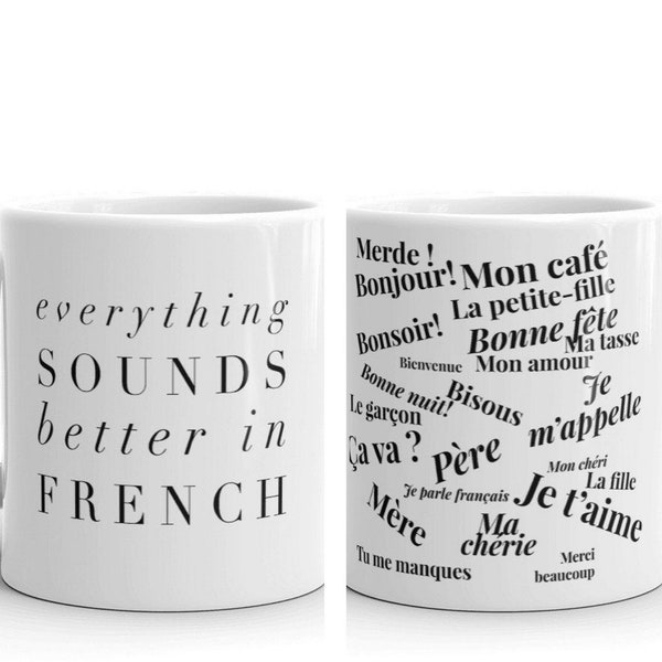 Tazza da caffè, stampa francese, tazza francese, stampa parigina, tessuto francese, poster francese, design della tazza, regalo francese, tazza di caffè francese, idee regalo francesi